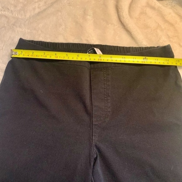 Isaac Mizrahi Live! Pants Sz 8 Black Cotton Rayon Spandex Ankle Length Side Slit - Picture 9 of 12